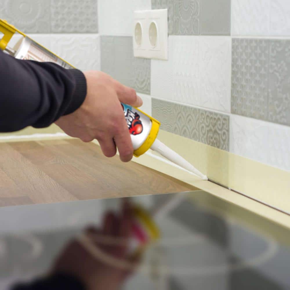 Adrinfly 12 fl. Oz. Silicone Caulk Clear Silicone Sealant Waterproof, Countertop Flexible Kitchen Sink Sealant, 12-Pack