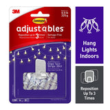 Command Adjustables 1/2 lb. Clear Repositionable Clips, 14 Clips with 30 Adhesive Strips