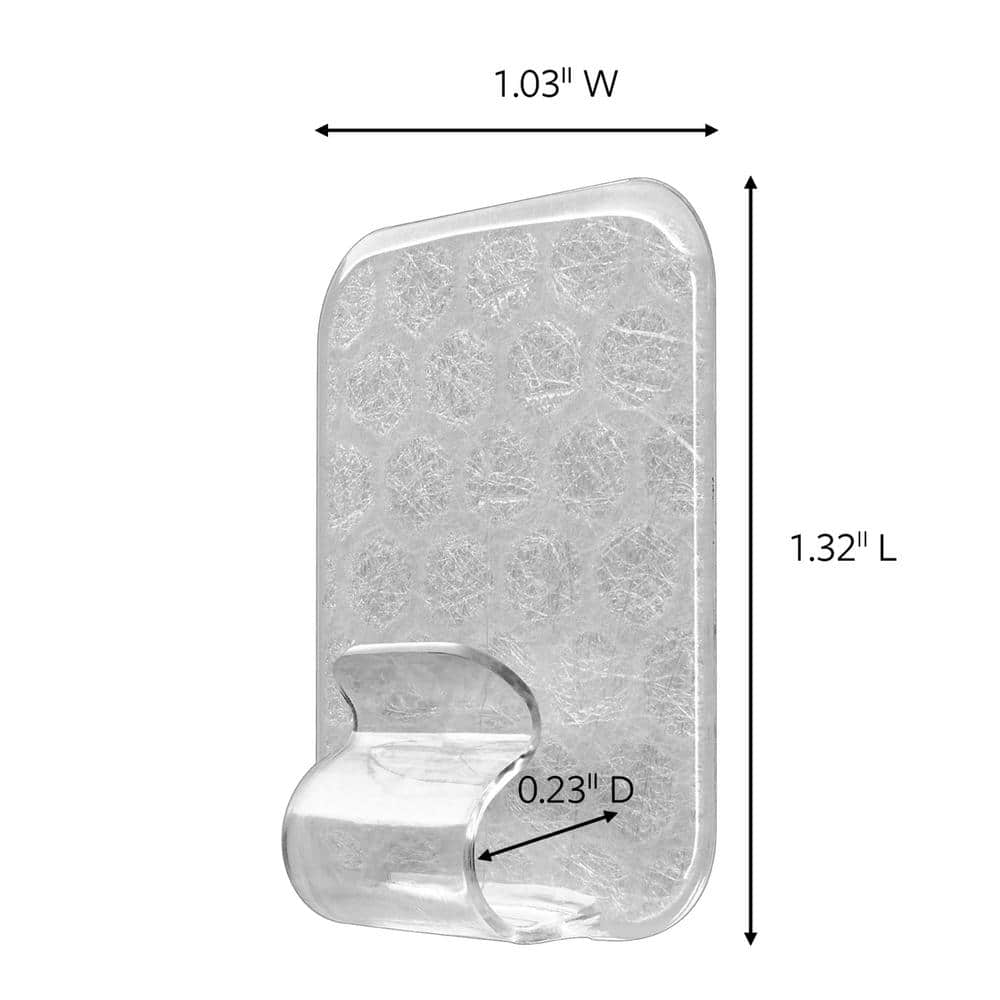 Command Adjustables 1/2 lb. Clear Repositionable Clips, 14 Clips with 30 Adhesive Strips