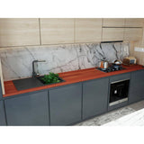 Interbuild 7.2 ft. L x 25 in. D, Karri Butcher Block Standard Countertop in Clear with Square edge