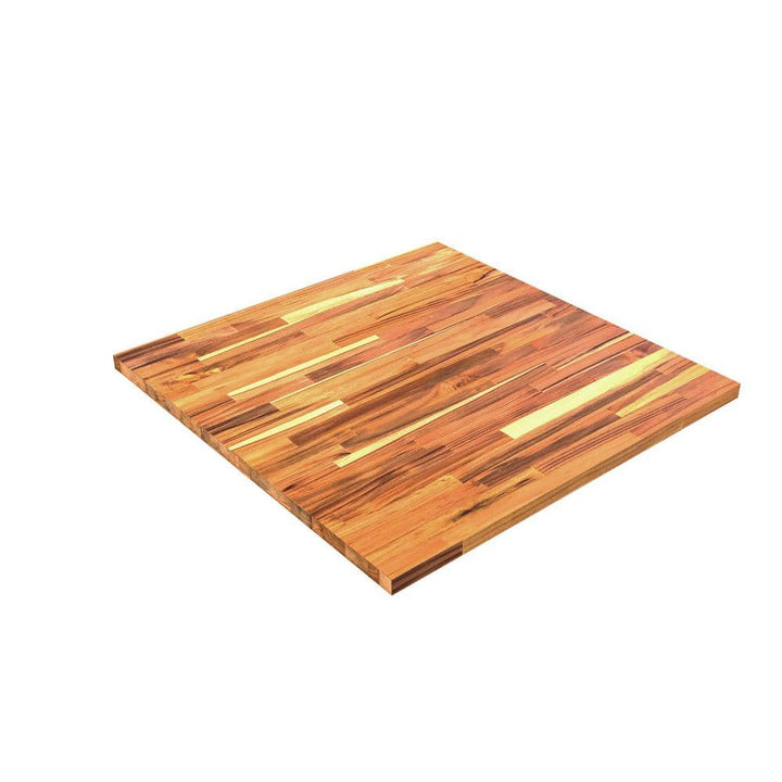Interbuild 2.3 ft. L x 28 in. D, Teak Butcher Block Table Top Countertop in Clear with Square Edge