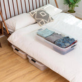 IRIS 50 Qt. Under Bed Storage Container, Clear, (3-Pack)