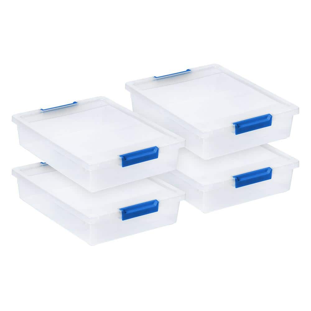 IRIS 5.5 qt. Storage Clip Box, Clear, 4-Pack