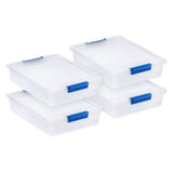IRIS 5.5 qt. Storage Clip Box, Clear, 4-Pack