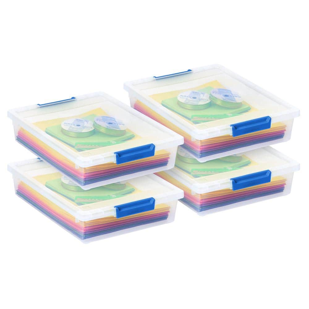 IRIS 5.5 qt. Storage Clip Box, Clear, 4-Pack