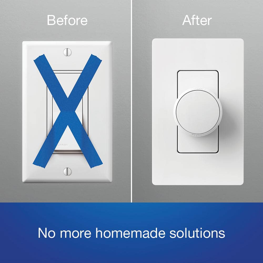 Lutron Aurora Wallplate Bracket for Paddle/Decorator Switches, for use with Aurora Smart Bulb Dimmer, White (L-AWALL1-WH)