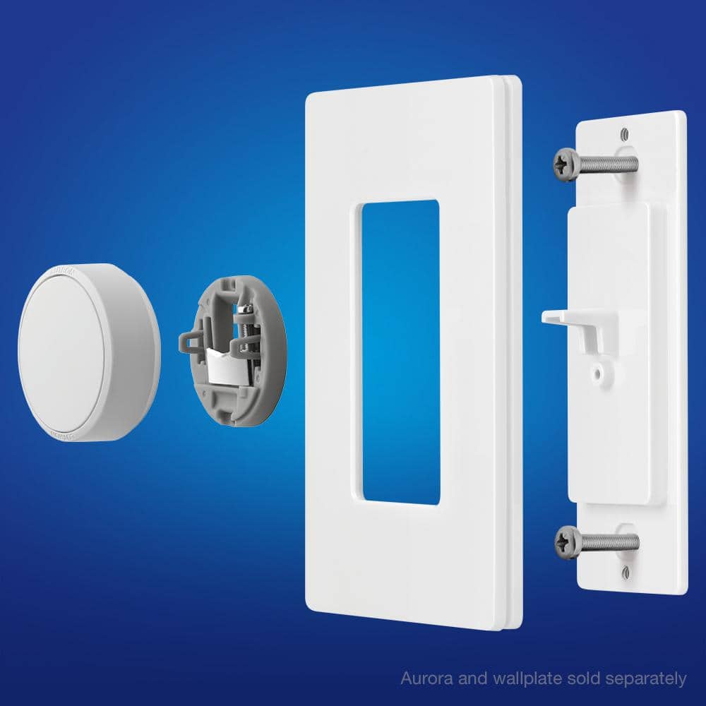 Lutron Aurora Wallplate Bracket for Paddle/Decorator Switches, for use with Aurora Smart Bulb Dimmer, White (L-AWALL1-WH)