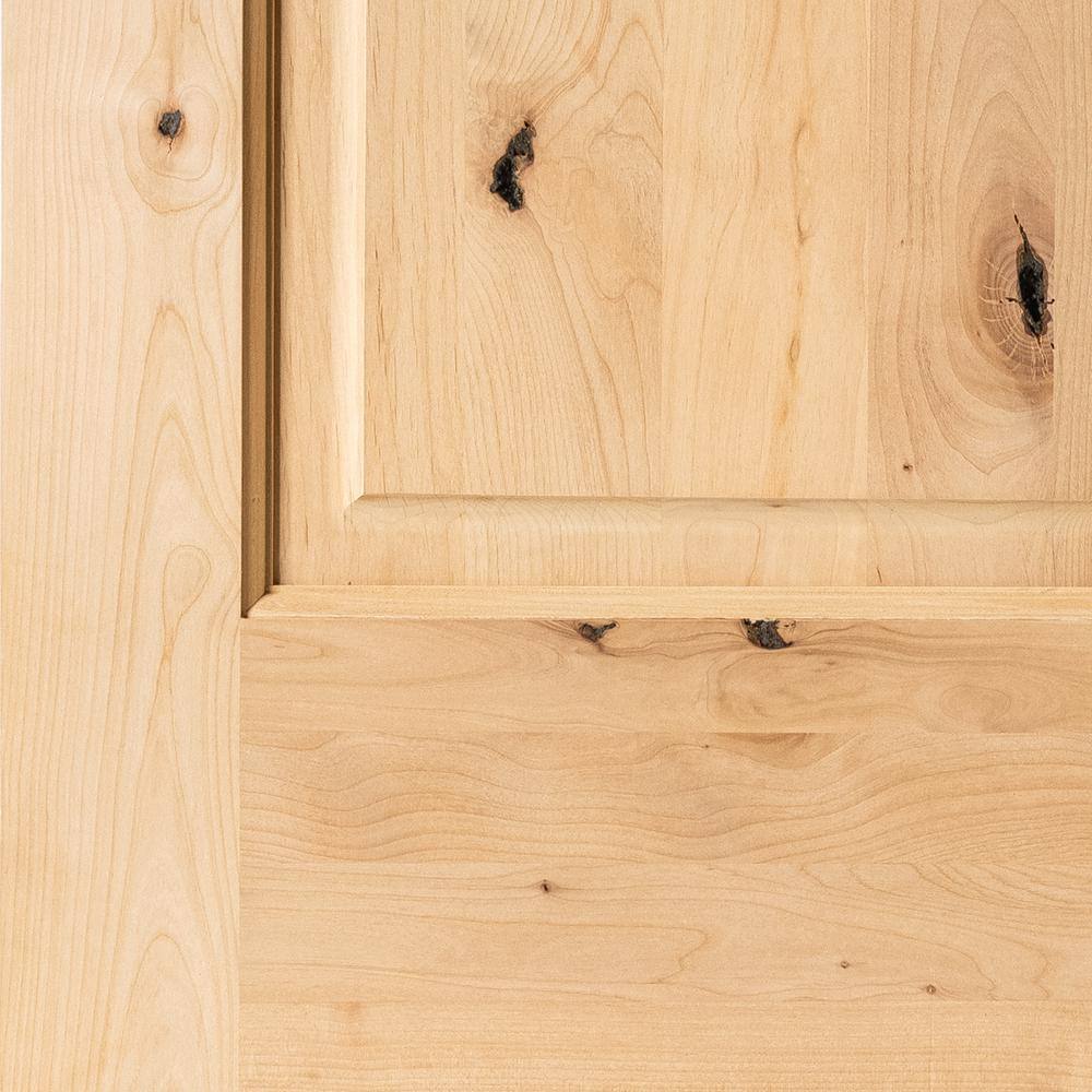 Krosswood Doors 36 in. x 96 in. Rustic Knotty Alder Arch Top Clear Stain Left-Hand Inswing Wood Single Prehung Front Door