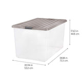 144 Qt. Plastic Storage Bin with Buckles in Clear (3-Pack)