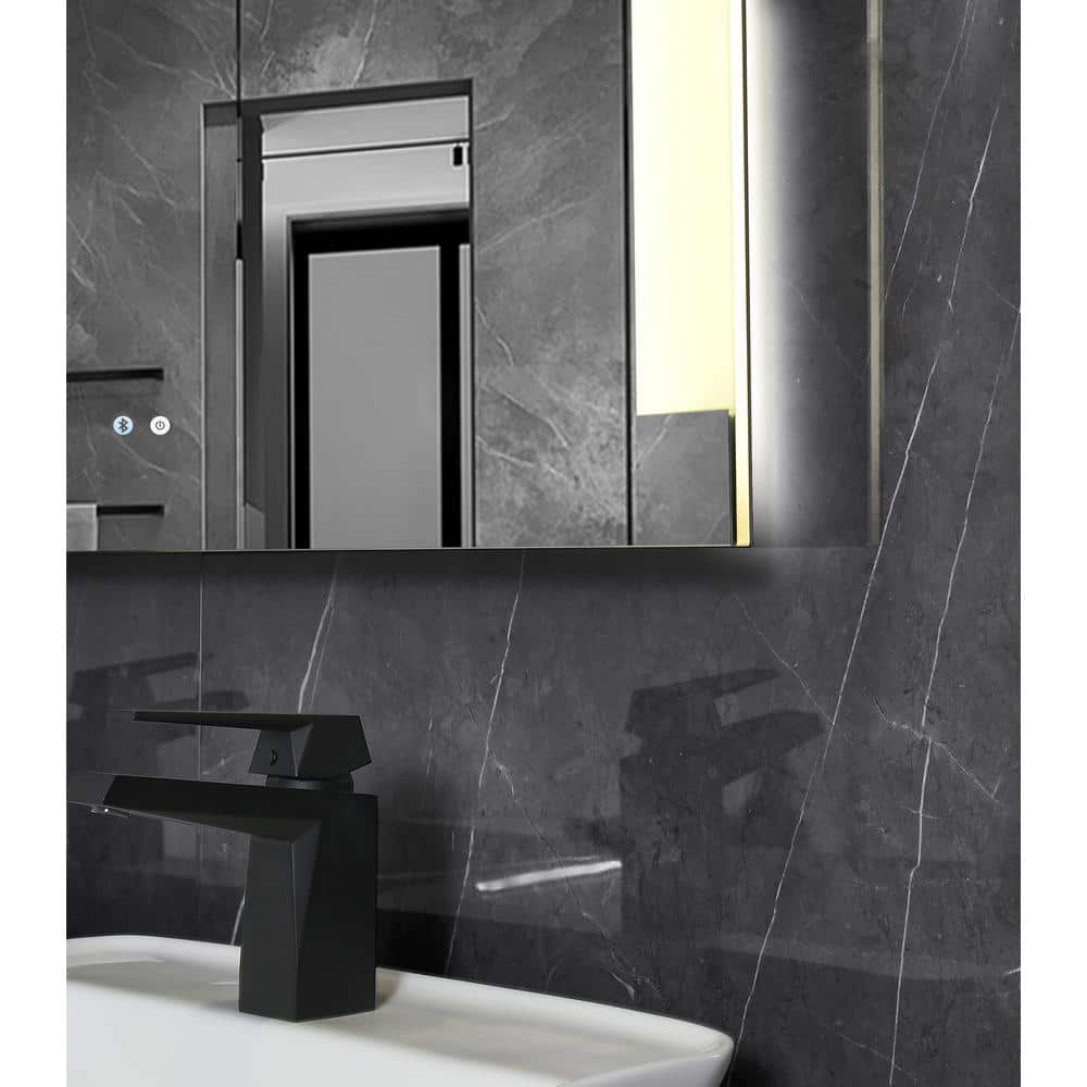 Vanity Art Honfleur 60 in. W x 28 in. H Large Frameless Rectangular LED Wall Mounted Bathroom Vanity Mirror in Clear