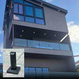 ClearView GLASS RAILINGS 12 in. x 39 in. CVGR Hercules Glass Panel with 2 Square Matte Black Spigots