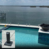 ClearView GLASS RAILINGS 18 in. x 39 in. CVGR Hercules Glass Panel with 2 Square Matte Black Spigots