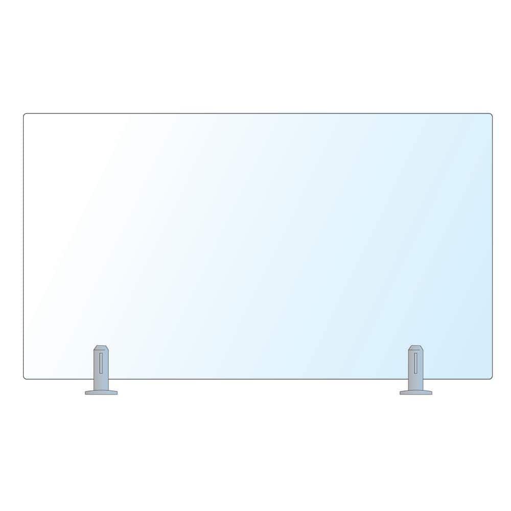 ClearView GLASS RAILINGS CVGR 24 in. x 39.37 in. Tempered Laminated Hercules Glass Panel with 2-Square Matte Black Spigots