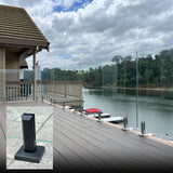ClearView GLASS RAILINGS CVGR 24 in. x 39.37 in. Tempered Laminated Hercules Glass Panel with 2-Square Matte Black Spigots