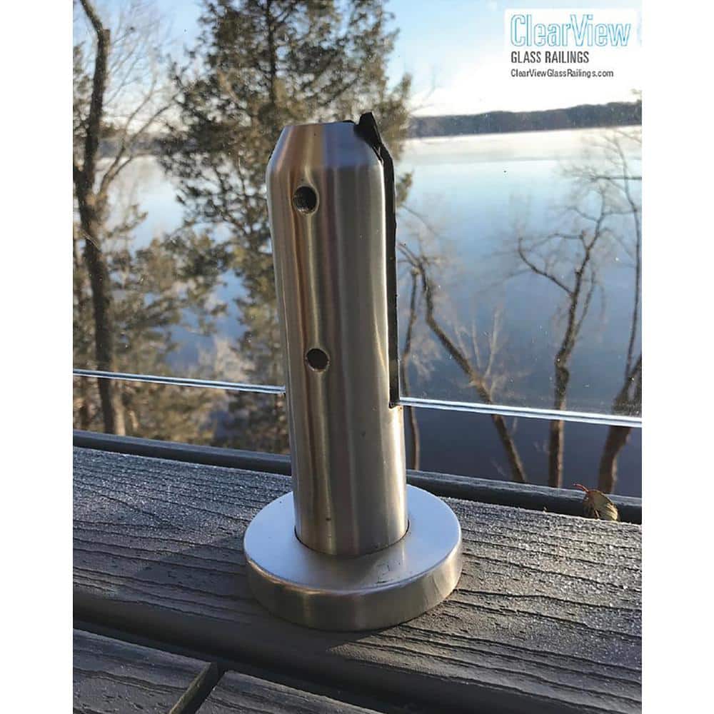 ClearView GLASS RAILINGS 60 in. x 39 in. CVGR Hercules Glass Panel with 2 Spigots per Panel