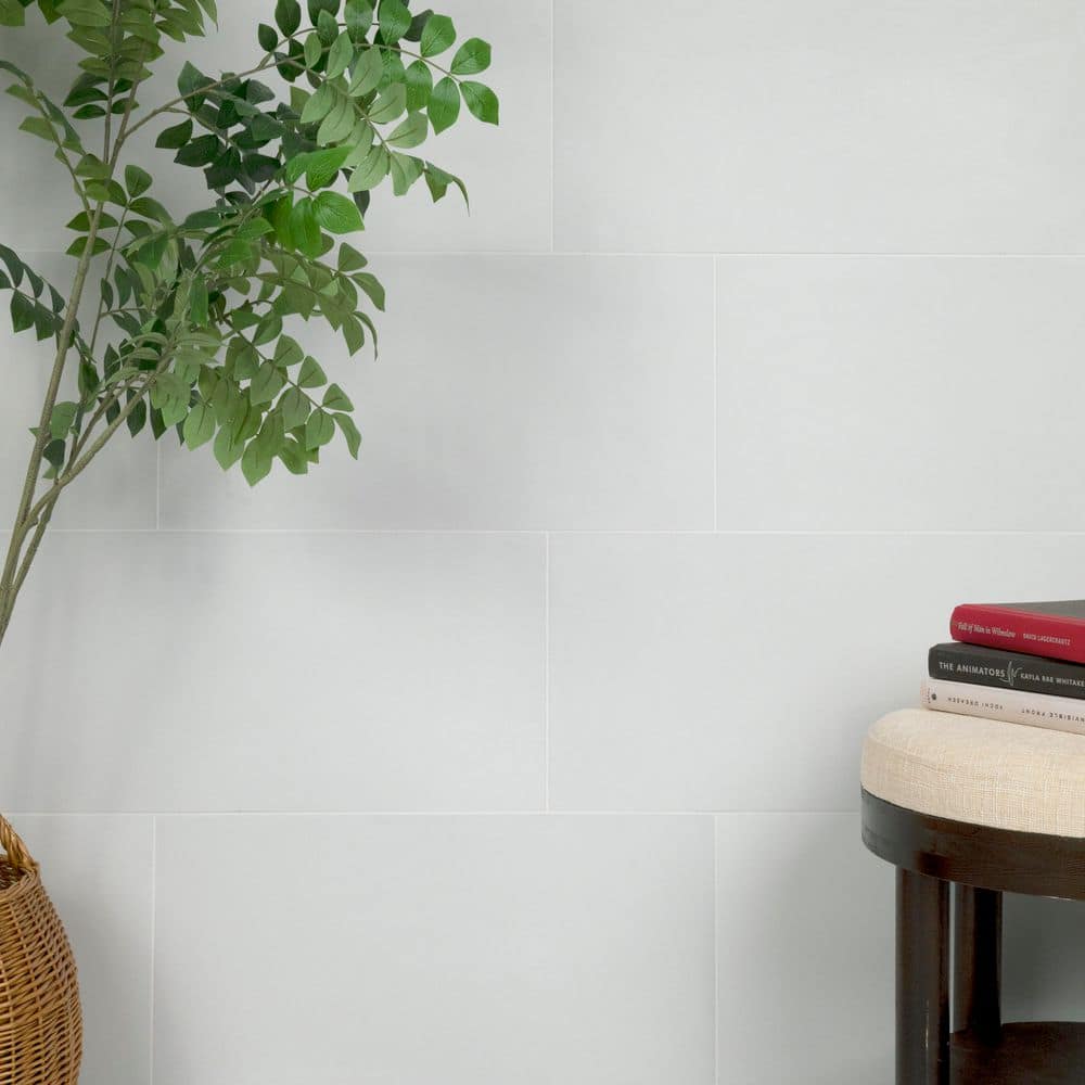 Cliff White 12 in. x 24 in. Matte Porcelain Floor and Wall Tile (14 sq. ft./Case)