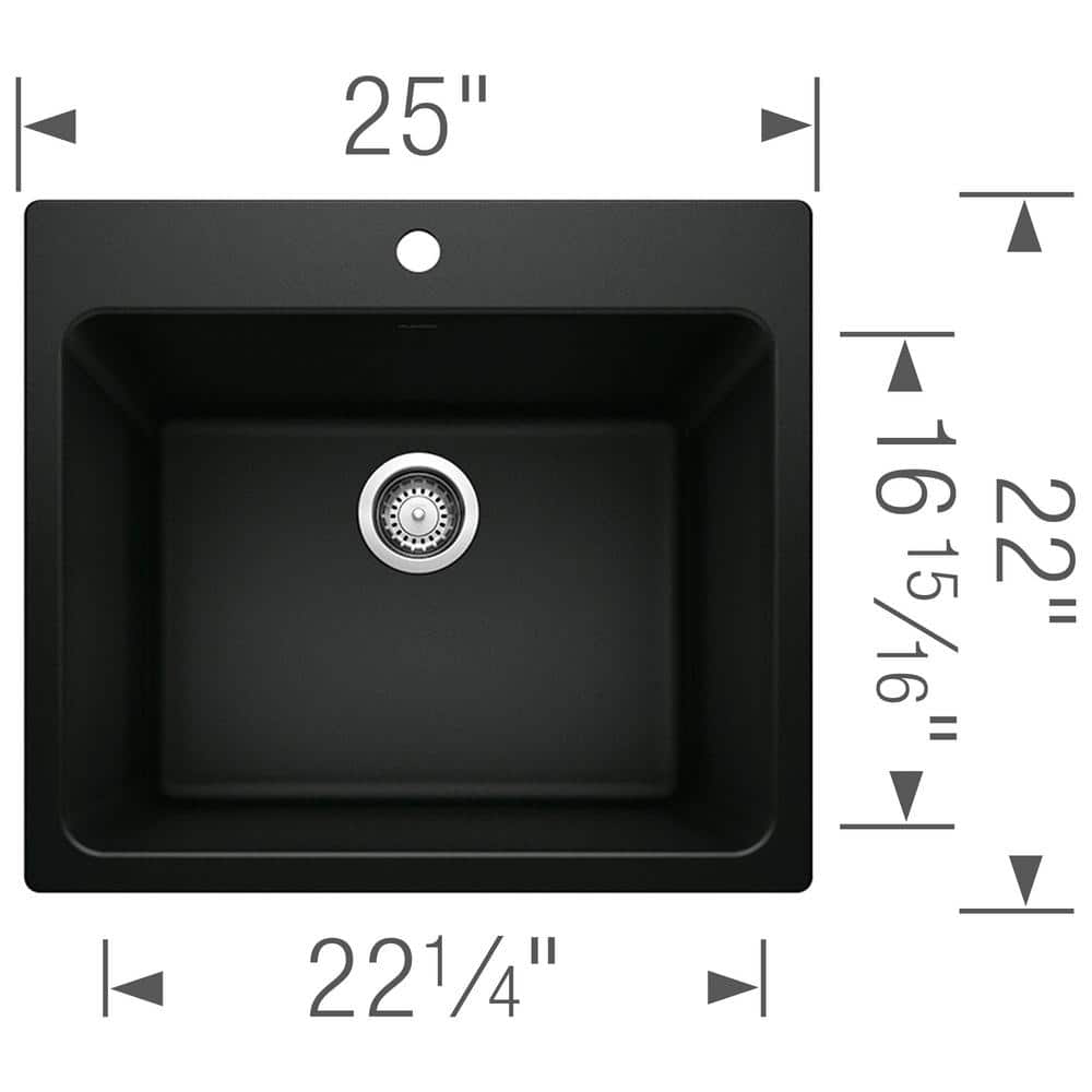 Blanco Liven Granite Undermount Laundry Sink in Coal Black