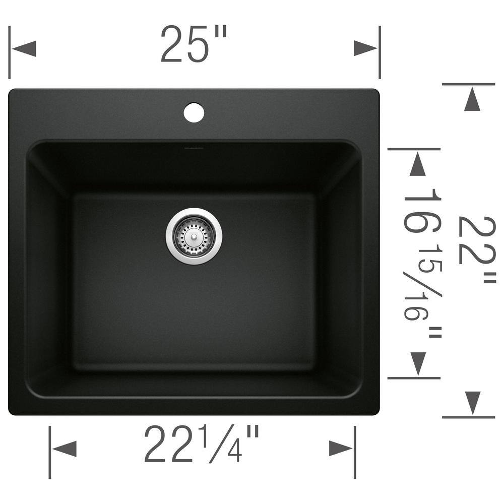Blanco Liven Granite Undermount Laundry Sink in Coal Black