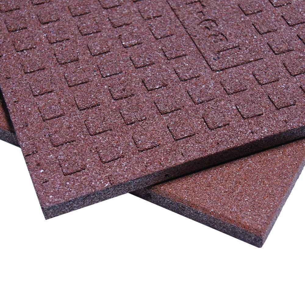 Rubber-Cal Eco-Sport 1-in Interlocking Rubber Flooring Tile, 19.5 in x 19.5 in, Coal – 1 Tile Pack