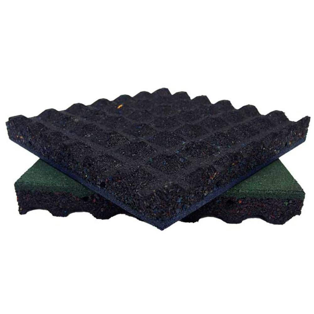 Rubber-Cal "Eco-Safety" Interlocking Playground Tiles, 2.50 x 19.5 x 19.5 in, 20-Pack, 55 sq. ft. Coverage, Black