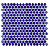 Merola Tile Hudson Penny Round Cobalt 12 in. x 12-5/8 in. x 5 mm Porcelain Mosaic Tile (10.74 sq. ft. / case)