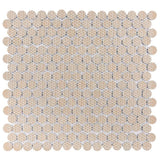 Merola Tile Hudson Penny Round Cobalt 12 in. x 12-5/8 in. x 5 mm Porcelain Mosaic Tile (10.74 sq. ft. / case)