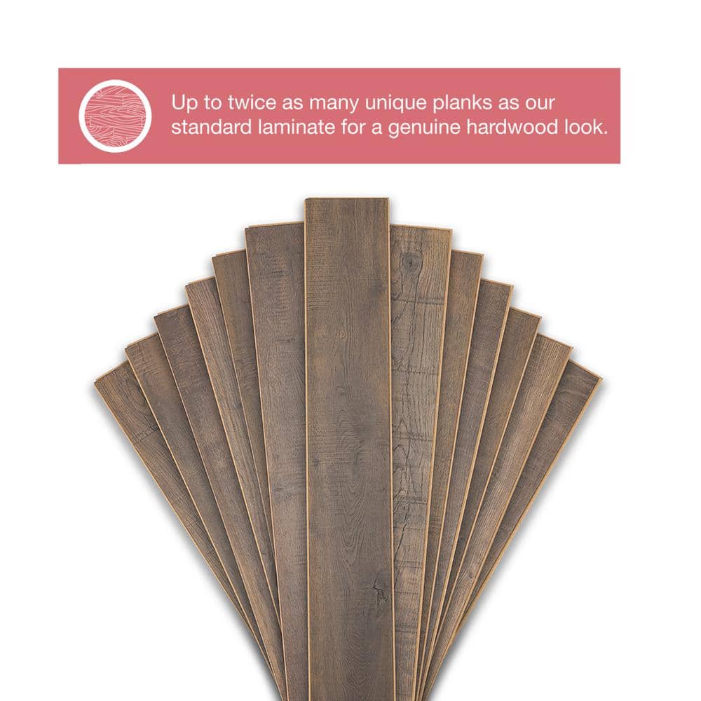Pergo Outlast+ Cocoa Walters Oak 12 mm T x 7.4 in. W Waterproof Laminate Wood Flooring (19.63 sq. ft./case)