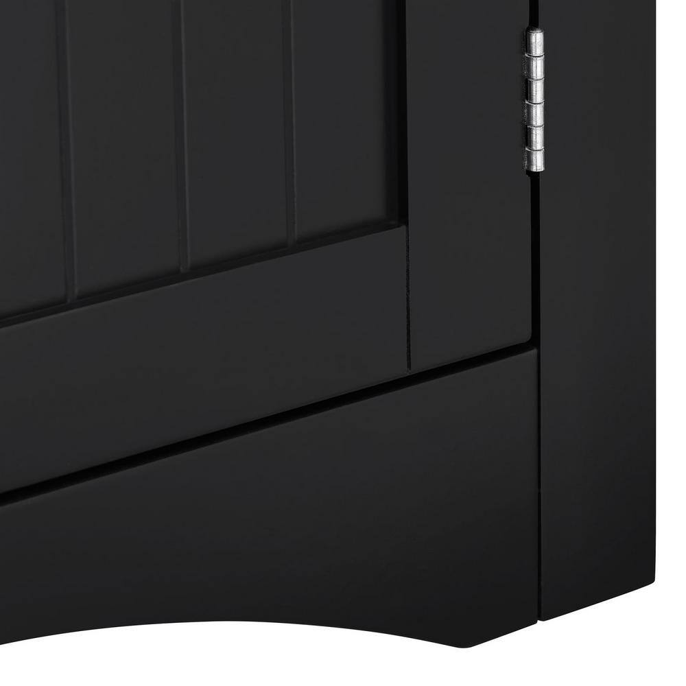 Aoibox 24 in. W x 12 in. D x 32 in. H in Coffee Assembled Floor Corner Cabinet with Doors and Shelves for Bathroom, Kitchen