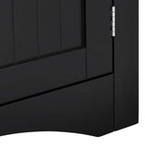 Aoibox 24 in. W x 12 in. D x 32 in. H in Coffee Assembled Floor Corner Cabinet with Doors and Shelves for Bathroom, Kitchen