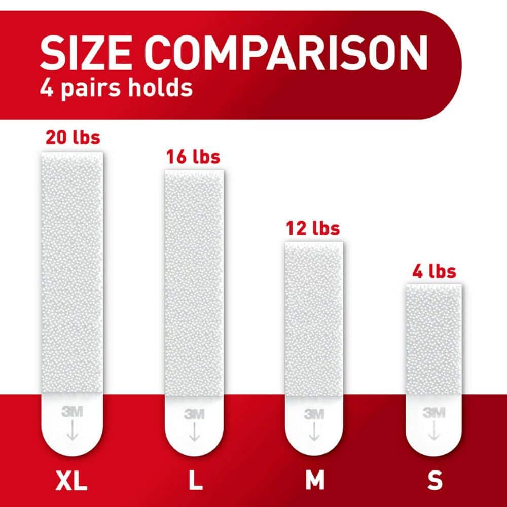 3M Command Large Picture Hanging Strips, White, 6 Pairs (Holds up to 16 lbs)