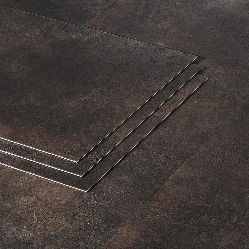 Ivy Hill Tile Duren 28mil Concreto Obsidian 18 in. x 36 in. Glue Down Luxury Vinyl Tile Flooring (36 sq. ft.)
