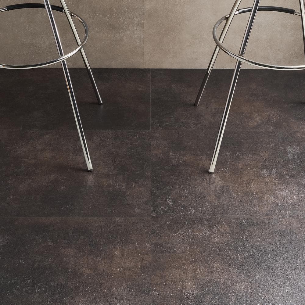 Ivy Hill Tile Duren 28mil Concreto Obsidian 18 in. x 36 in. Glue Down Luxury Vinyl Tile Flooring (36 sq. ft.)