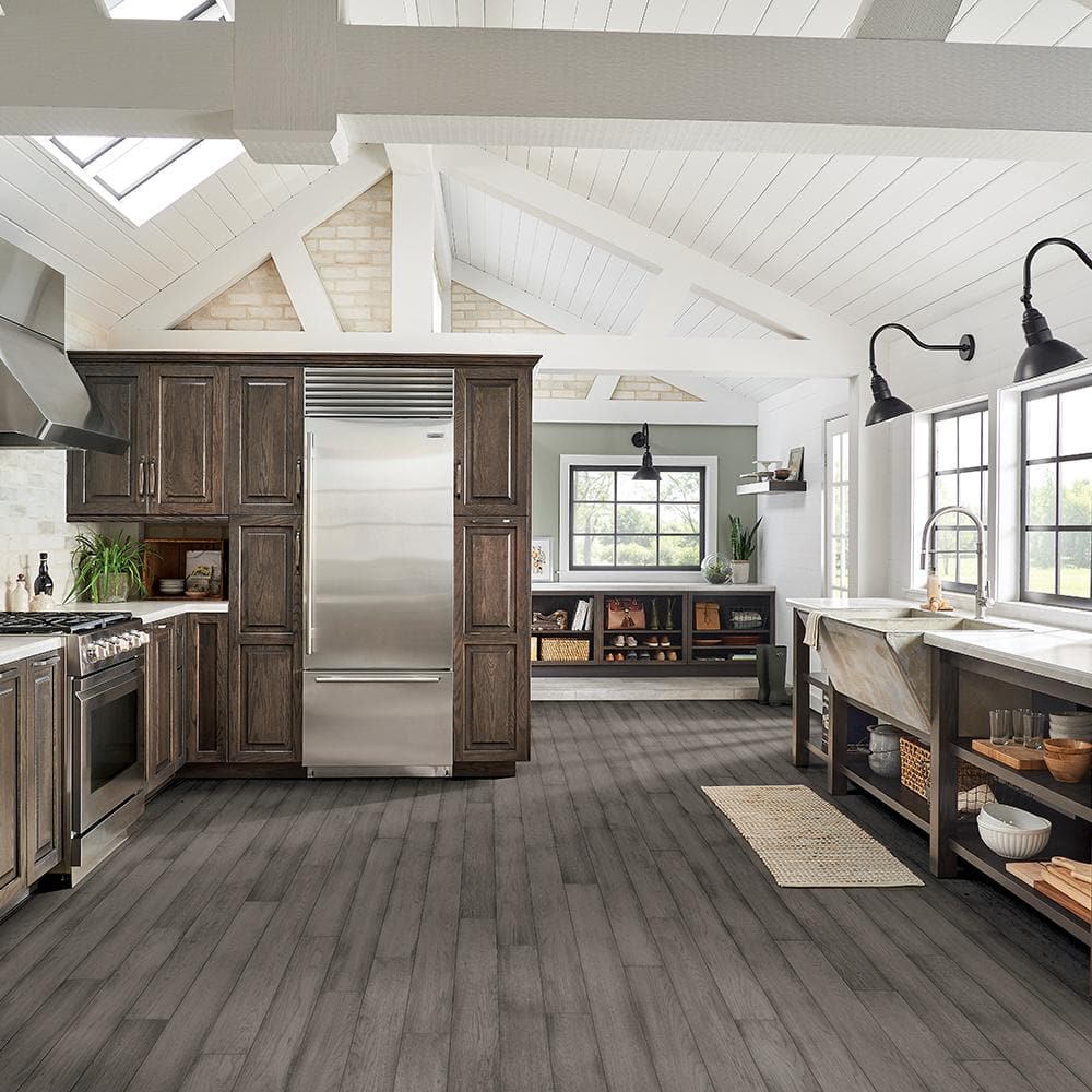 Bruce Hydropel Cool Gray Hickory 7/16 in. T x 5 in. W Waterproof Click Lock Engineered Hardwood Flooring (22.6 sq.ft./ctn)
