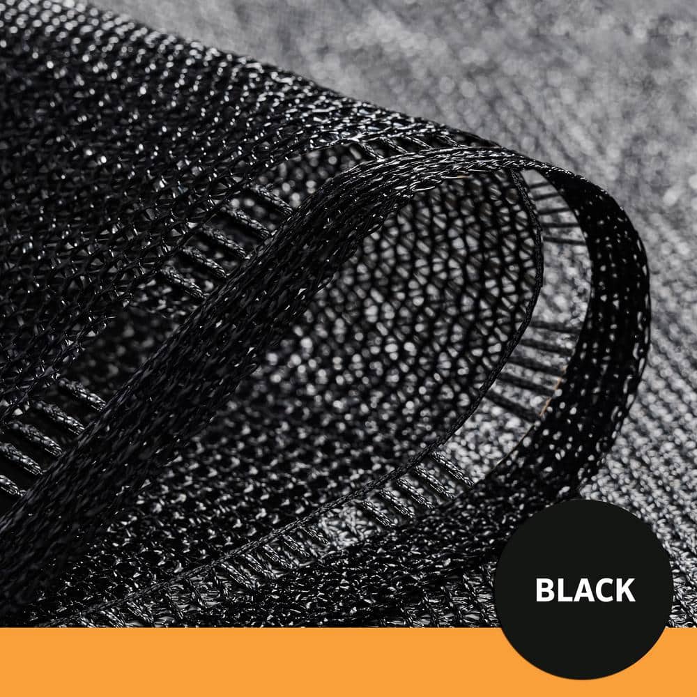 Coolaroo 6 ft. x 100 ft. Black Privacy Fence Screen HDPE Fabric with Knitted Eyelets for Chain Link Garden Fence