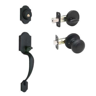 Schlage 
    Custom Century Matte Black Single Cylinder Handleset with Eller Door Lever and Kinsley Trim - Super Arbor