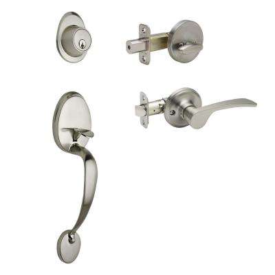 Sure-Loc Hardware 
    Interconnect Satin Stainless Passage Door Lock Handle set combo - Super Arbor