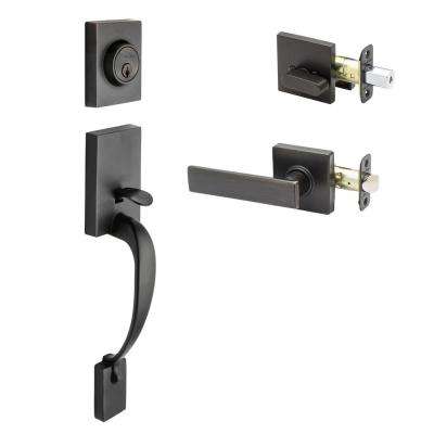 Delaney 
    Italian Collection Visconti Single Cylinder Satin Nickel Door Handleset with Artino Interior - Super Arbor