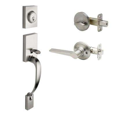 Nostalgic Warehouse 
    New York Plate 2-3/8 in. Backset Antique Pewter F Grip Entry Set New York Knob - Super Arbor