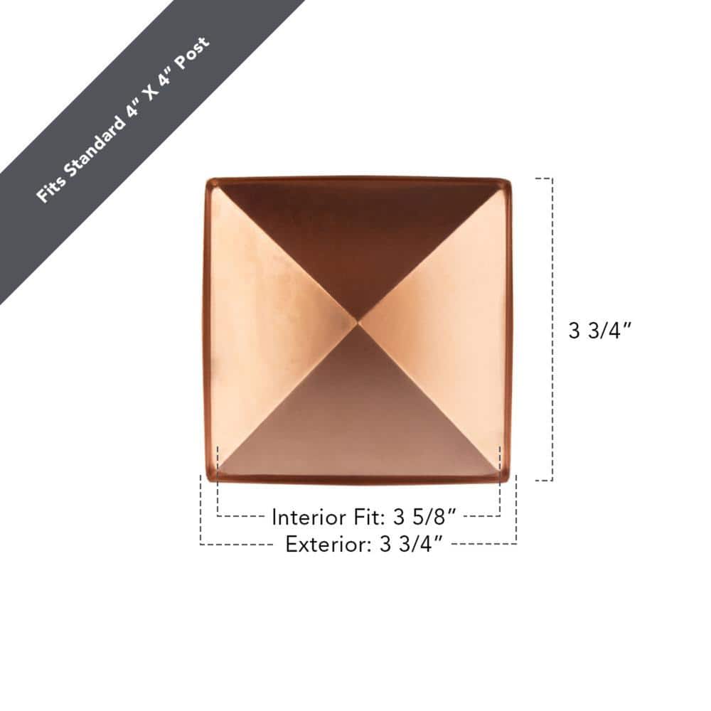 4  in. x 4  in. Copper Pyramid Post Point
