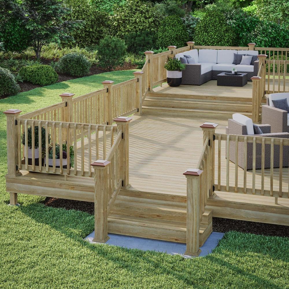 Deckorators 6 in. x 6 in. Victoria Copper Plateau Pressure Treated Wood Post Cap