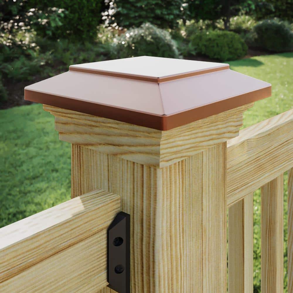 Deckorators 6 in. x 6 in. Victoria Copper Plateau Pressure Treated Wood Post Cap