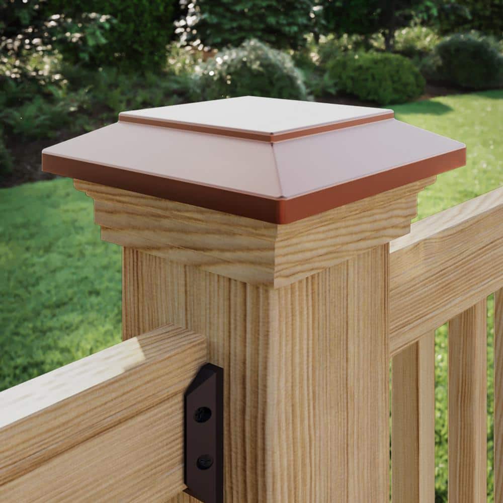 Deckorators 6 in. x 6 in. Victoria Copper Plateau Cedar Post Cap