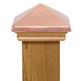 Protectyte Miterless 4 in. x 4 in. Untreated Wood Flat Slip Over Fence Post Cap with Copper Pyramid