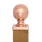 Protectyte 4 in. x 4 in. Copper Ball Top Slip Over Fence Post Cap