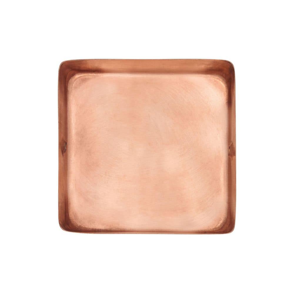 Protectyte 4 in. x 4 in. Copper Flat Top Slip Over Fence Post Cap with 3/4 in. Lip and Screws