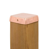 Protectyte 4 in. x 4 in. Copper Flat Top Slip Over Fence Post Cap with 3/4 in. Lip and Screws