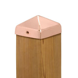 Protectyte 4 in. x 4 in. Copper Pyramid Slip Over Fence Post Cap (For Rough Cut Post)