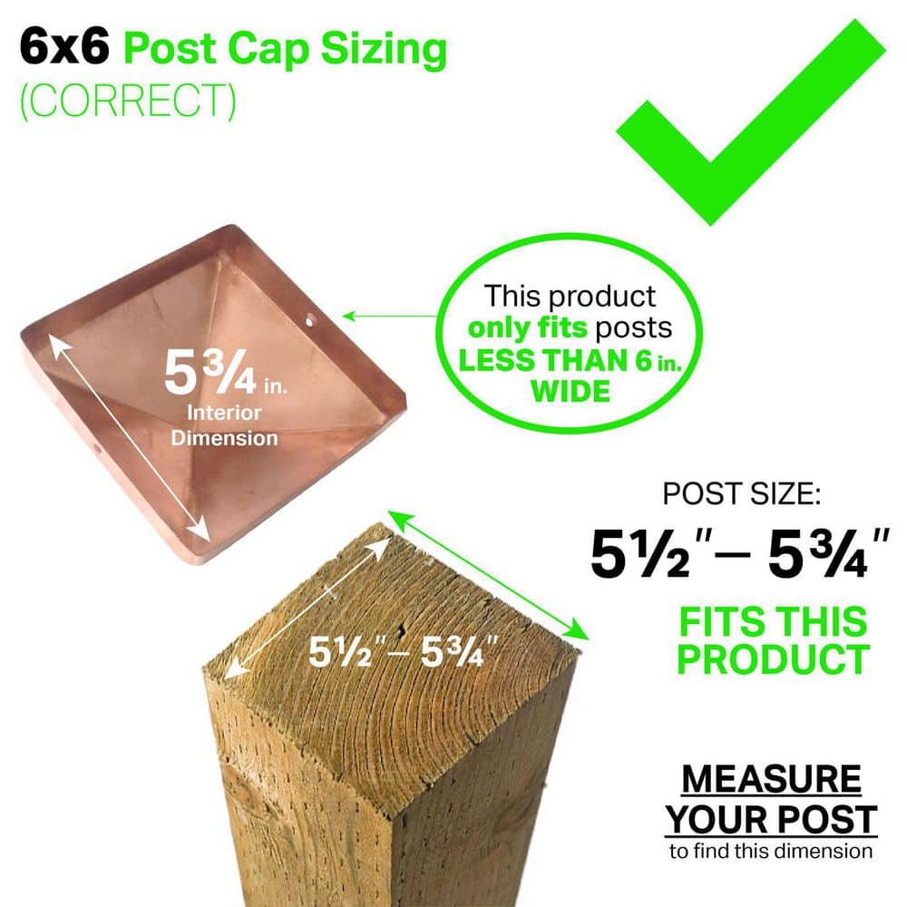 Protectyte 6 in. x 6 in. Copper Pyramid Slip Over Fence Post Cap