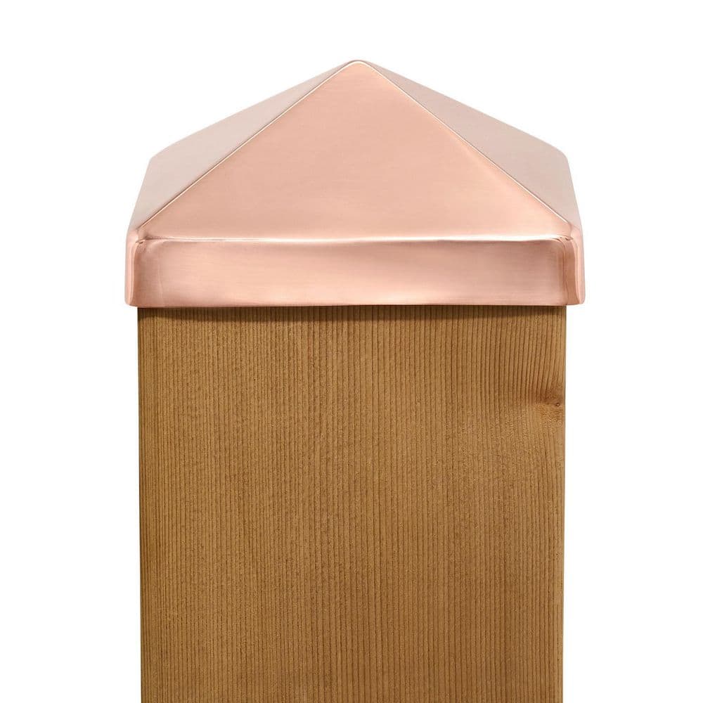 Protectyte 6 in. x 6 in. Copper Pyramid Slip Over Fence Post Cap