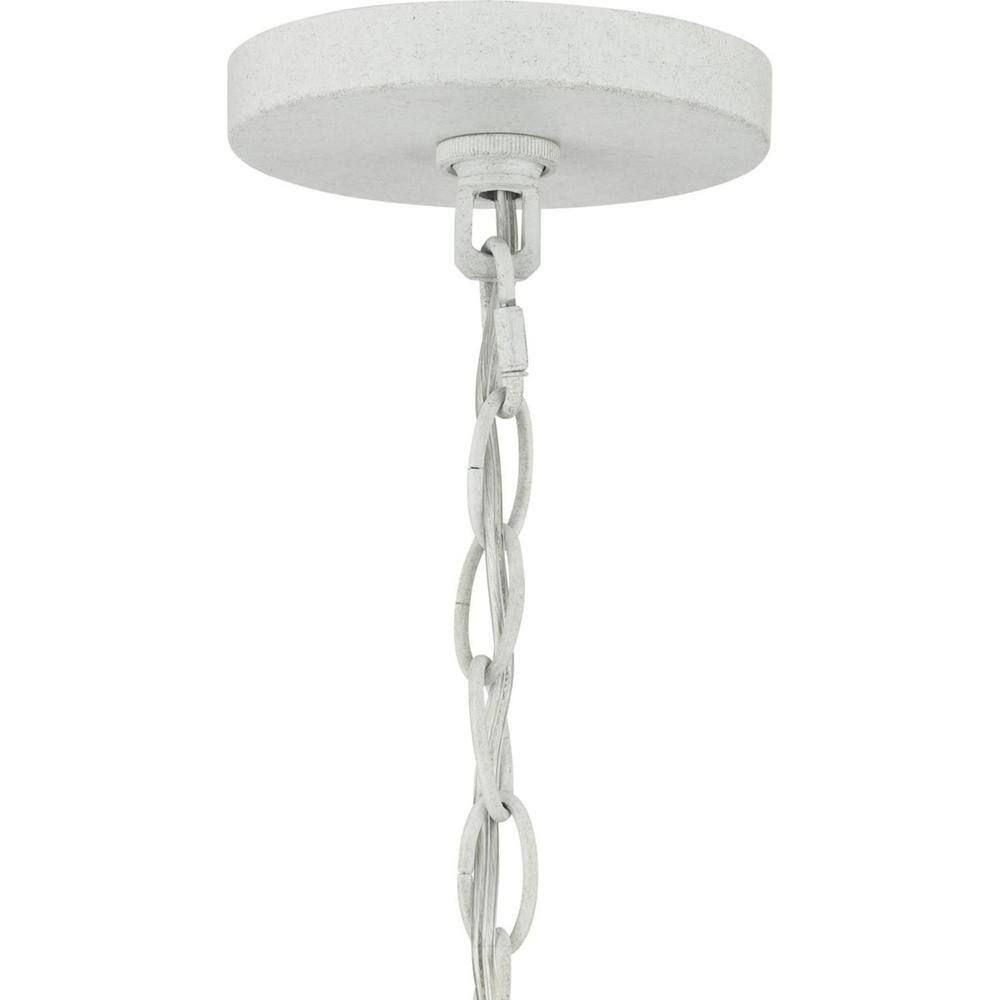 Progress Lighting Callin 22.75 in. 5-Light Cottage White Chandelier